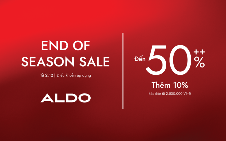 ALDO | END OF SEASON SALE – GIẢM ĐẾN 50%++