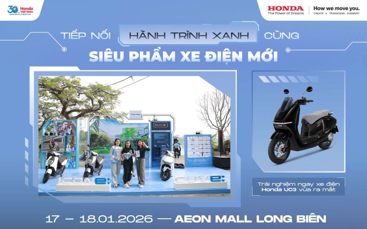 TIẾP NỐI HÀNH TRÌNH XANH CÙNG SIÊU PHẨM XE ĐIỆN MỚI TẠI AEON MALL LONG BIÊN