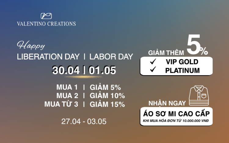 Valentino Creations ƯU ĐÃI GIỖ TỔ HÙNG VƯƠNG